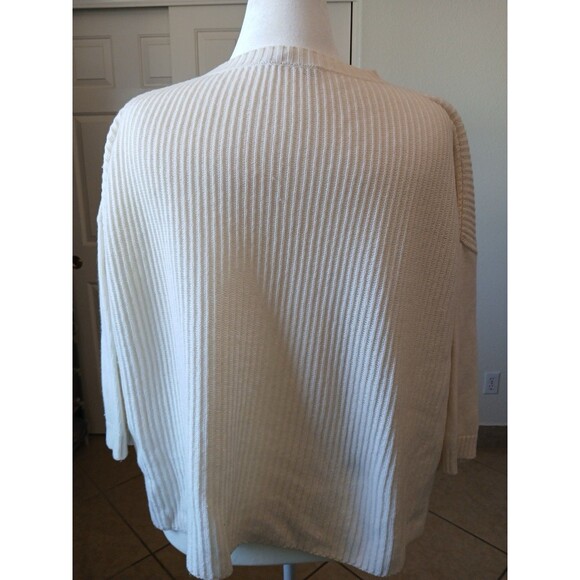 Weeken Max Mara Womens Sweater Beige Ivory Ribbed Panel Knit Pullover Oversized - Picture 2 of 14